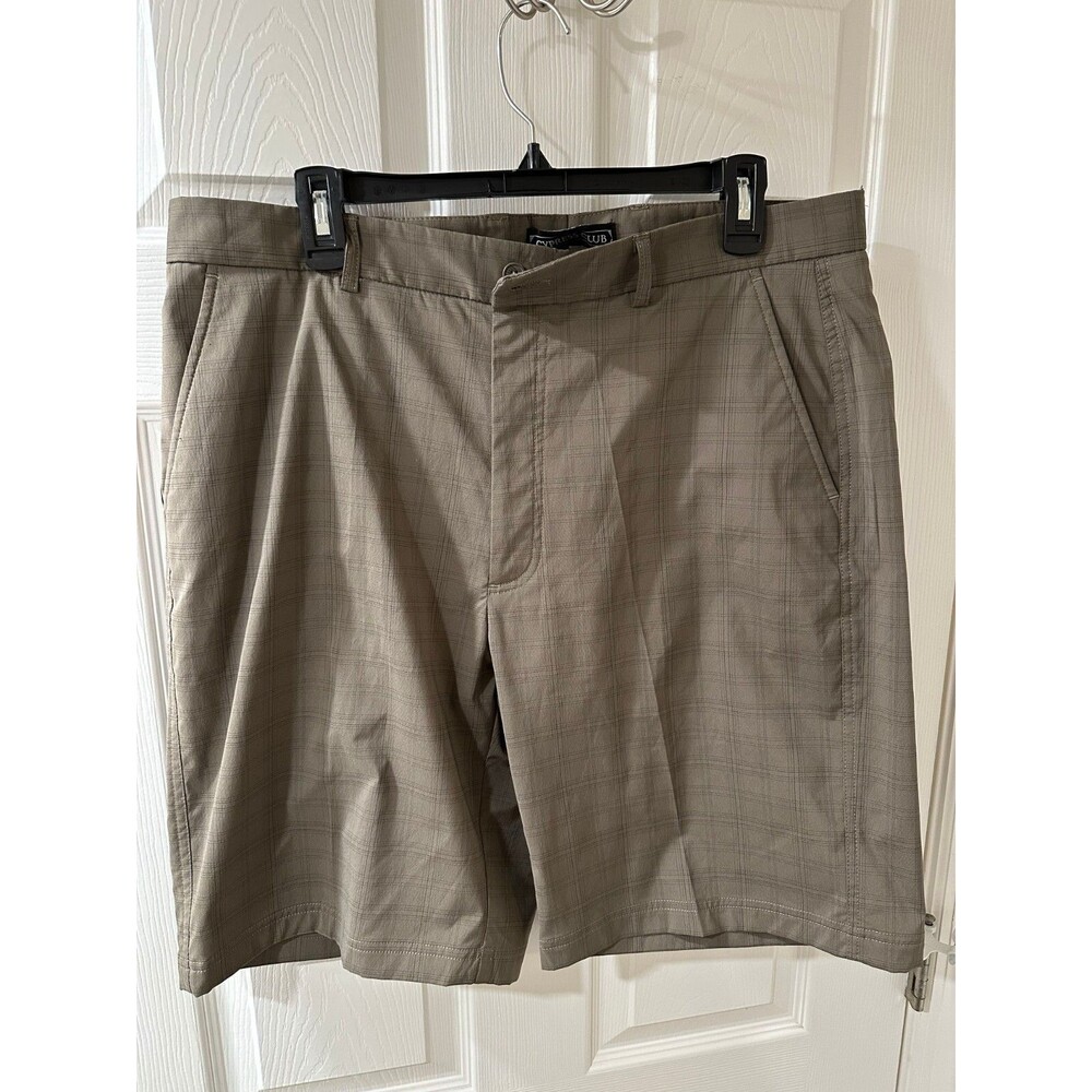 Cypress Club Size 36 Plaid 95% Poly 5% Spandex Golf / Activewear Shorts